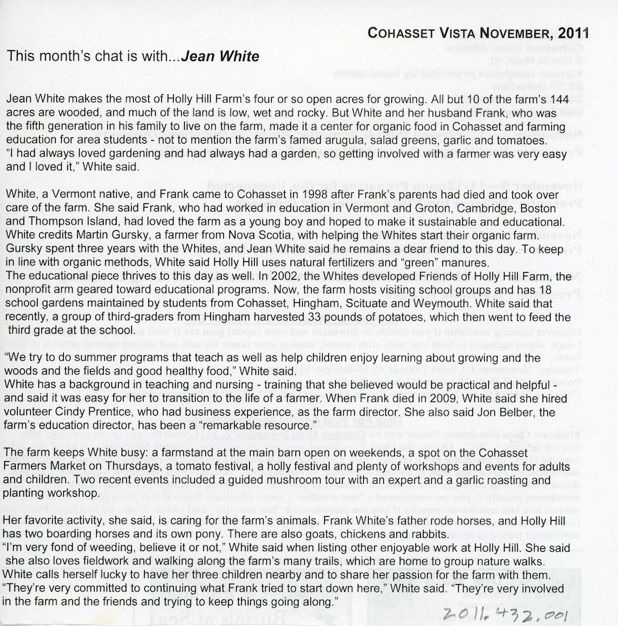 Richardson White Cohasset Vista 2011