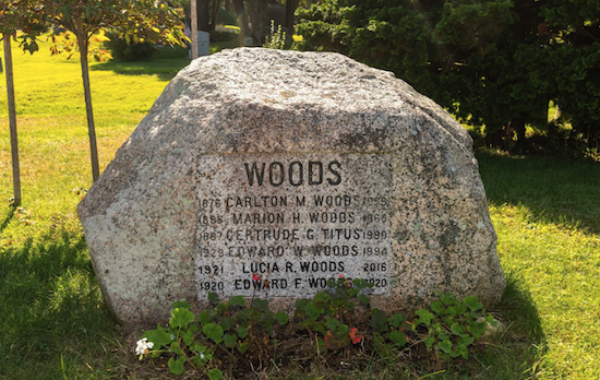 Gibson Woods family gravestone