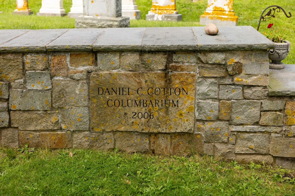 The Cotton Columbarium was built in 2006 and named after past board President Daniel Cotton