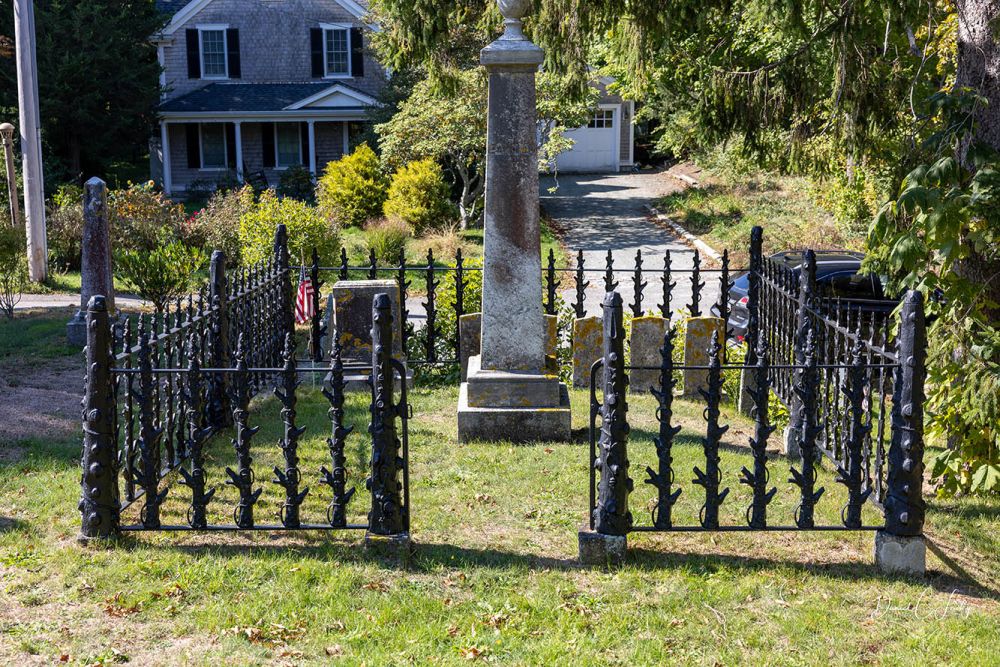 Lothrop family plot before cleaning