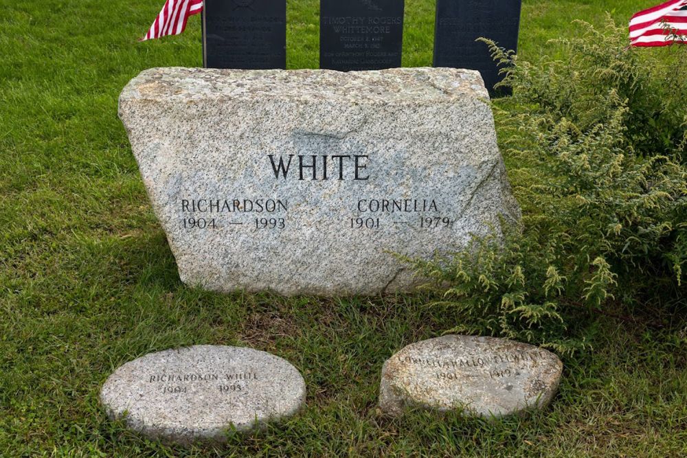 Richardson White family stone, boulder from Holly Hill Farm, Cohasset