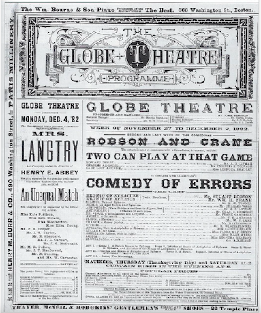 Globe Theatre program