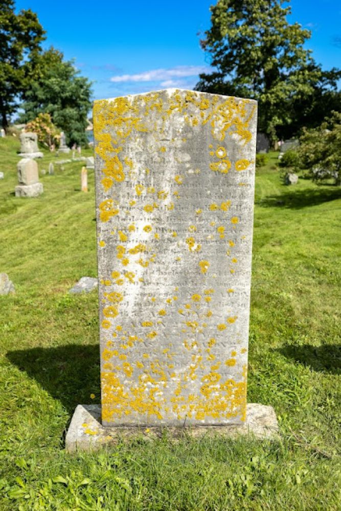 Pratt family stone before cleaning