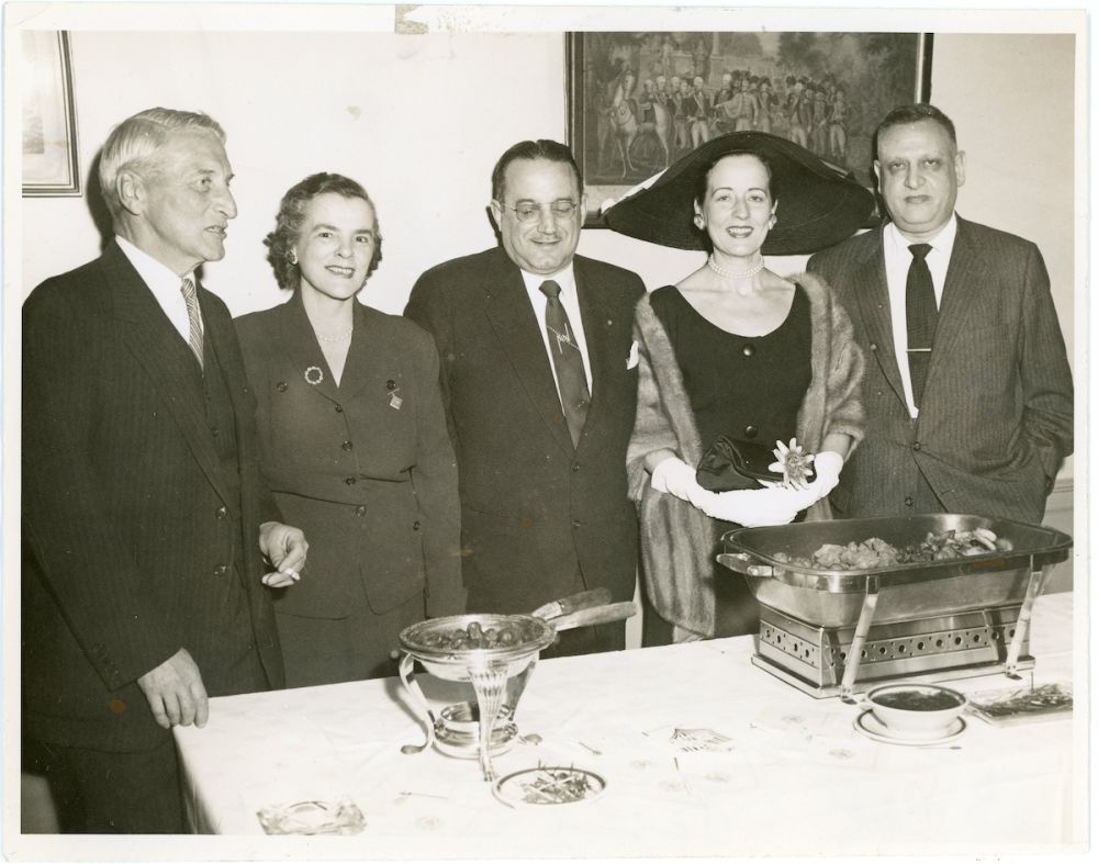 SSMC Directors and Personnel John Vosoff, Mr & Mrs Leslie Cliff, David Holtzman 1956