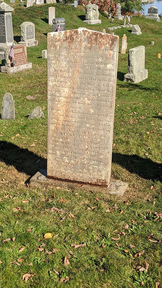 Pratt Family stone before cleaning