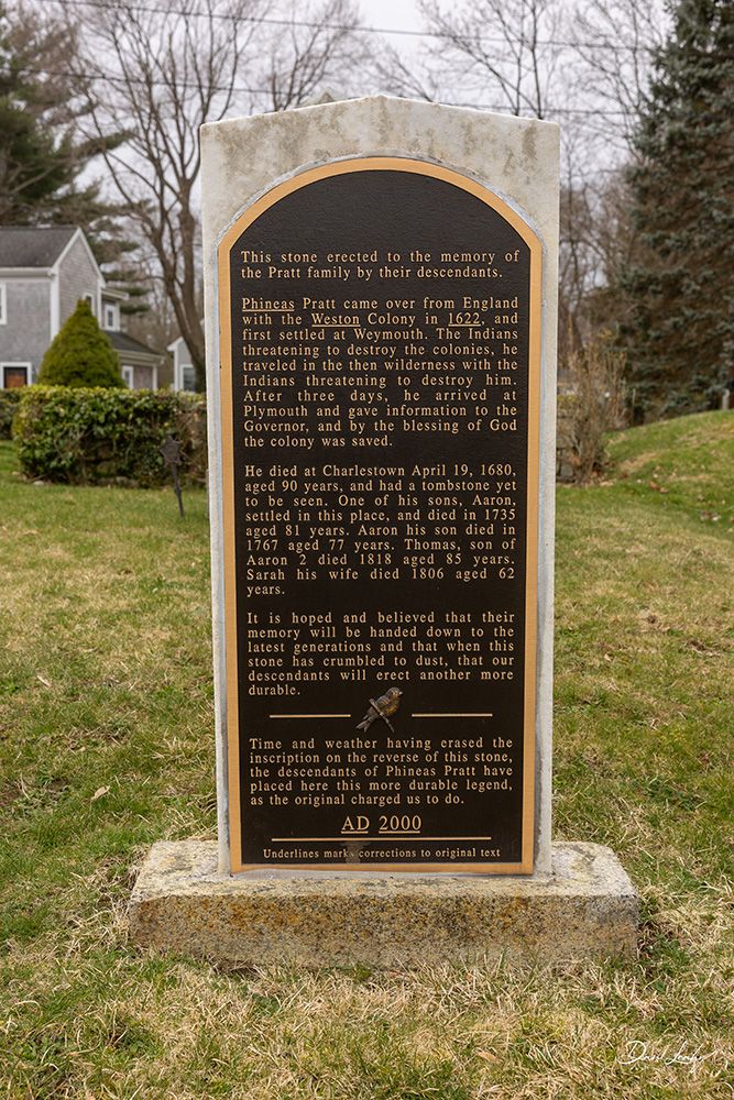 Cohasset Central Cemetery - Pratt Family plaque