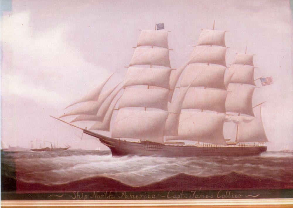 A painting of a ship that Captain Collier was a captain on.